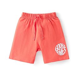 Babyhug Cotton Knit Shorts Emoji & Text Print Pack Of 3 - Blue Green & Red