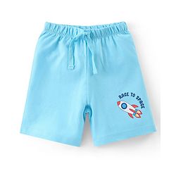 Babyhug Cotton Knit Space Shuttle Printed Shorts Pack of 3 - Multicolour