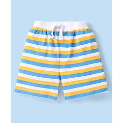 Babyhug Cotton Knit Shorts Submarine Printed and Striped Pack of 3 - Multicolour
