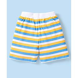 Babyhug Cotton Knit Shorts Submarine Printed and Striped Pack of 3 - Multicolour