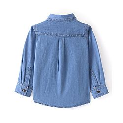 Babyhug Cotton Woven Full Sleeves   Denim Kurta Shirt - Blue
