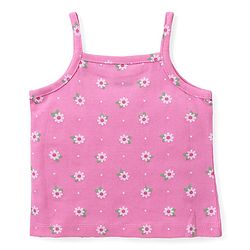 Babyhug 100% Cotton Knit Singlet Sleeves Slips with Floral & Flamingos Print Pack of 3 - Pink White & Green