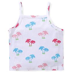 Babyhug 100% Cotton Knit Singlet Sleeves Slips with Floral & Flamingos Print Pack of 3 - Pink White & Green