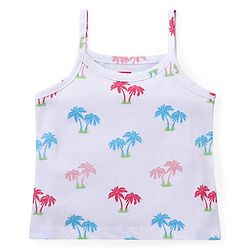 Babyhug 100% Cotton Knit Singlet Sleeves Slips with Floral & Flamingos Print Pack of 3 - Pink White & Green