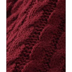 Babyhug Knitted Full Sleeves Sweater Set with Cable Knit Design - Maroon