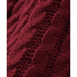 Babyhug Knitted Full Sleeves Sweater Set with Cable Knit Design - Maroon