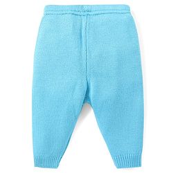 Babyhug Knitted Full Sleeves Sweater Set With Stripes - Blue