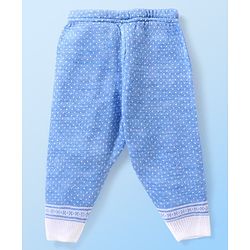 Babyhug Knit Full Sleeves Front Open Sweater and Pant Set Chevron Design - Off White