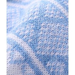 Babyhug Knit Full Sleeves Front Open Sweater and Pant Set Chevron Design - Off White