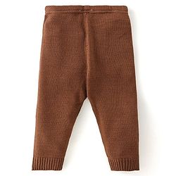 Babyhug Knit Full Sleeves Pullover Sweater & Pant Set Floral Design - Brown