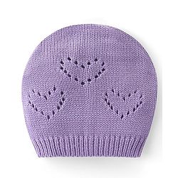 Babyhug Knit Full Sleeves Front Open Sweater Set with Hearts Design - Purple