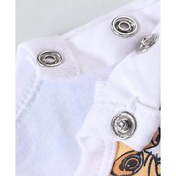 Babyhug Disney 100% Cotton Knit Half Sleeves Onesies With Lion King Print - White