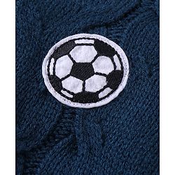 Babyhug Knitted Full Sleeves Pullover with Cable Knit Design- Navy Blue