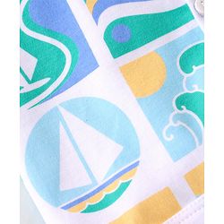 Babyhug 100% Cotton Interlock Knit Half Sleeves Vests Boat Print Pack of 3 - Multicolour