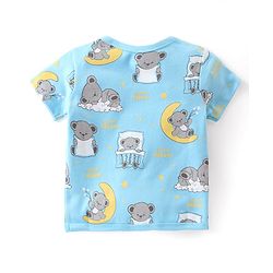 Babyhug 100% Cotton Half Sleeves Front Open Vest Teddy Bear Print Pack of 5 - Multicolour