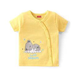 Babyhug 100% Cotton Half Sleeves Front Open Vest Teddy Bear Print Pack of 5 - Multicolour