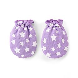 Babyhug 100% Cotton Knit Stars & Unicorn Printed Mittens Pack of 3 - Purple Pink & Yellow