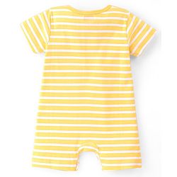 Babyhug 100% Cotton Knit Half Sleeves Striped  Romper Pack of 2- Multicolor
