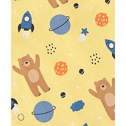 Babyhug 100 % Cotton Knit Sleeveless Sando with Striped & Teddy  Print Pack Of 3 - Yellow & Blue