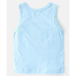 Babyhug 100 % Cotton Knit Sleeveless Sando with Striped & Teddy  Print Pack Of 3 - Yellow & Blue