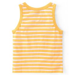 Babyhug 100% Cotton Sleeveless Sando with Striped & Dino Print Pack of 3 - Red Yellow & Blue