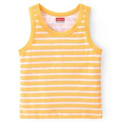 Babyhug 100% Cotton Sleeveless Sando with Striped & Dino Print Pack of 3 - Red Yellow & Blue