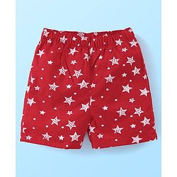 Babyhug Cotton Woven Boxer With Stars & Paper Airplane Print Pack Of 3 - Red Navy Blue & White