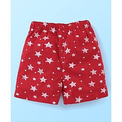 Babyhug Cotton Woven Boxer With Stars & Paper Airplane Print Pack Of 3 - Red Navy Blue & White