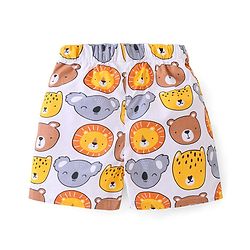 Babyhug Poplin Woven Boxers with Star &  Animal Print Pack of 3 - Multicolour