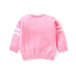 Babyhug Knitted Full Sleeves Sweater Set Bunny Design - Dark Pink