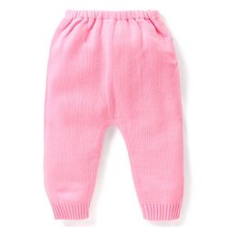 Babyhug Knitted Full Sleeves Sweater Set Bunny Design - Dark Pink