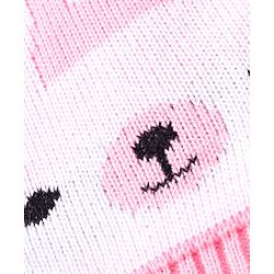 Babyhug Knitted Full Sleeves Sweater Set Bunny Design - Dark Pink