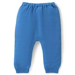 Babyhug Knitted Full Sleeves Striped Sweater Set - Blue