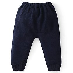 Babyhug Knitted Full Sleeves Sweater Set Penguin Design - Red & Navy Blue
