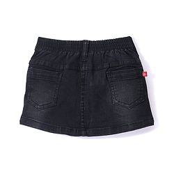 Babyhug Mid Thigh Length Solid Color Stretchable Denim Skirt - Dark Blue