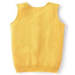 Babyhug Knitted Sleeveless Solid Color Front Open Sweater - Yellow
