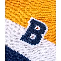 Babyhug  Knitted Full Sleeves Pullover Sweater with Alphabet Embroidery  - Blue Yellow & White