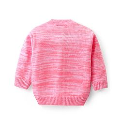 Babyhug Knitted Full Sleeves Pullover Sweater Cable Knit Design - Pink
