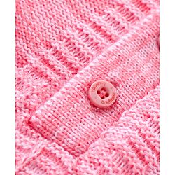 Babyhug Knitted Full Sleeves Pullover Sweater Cable Knit Design - Pink