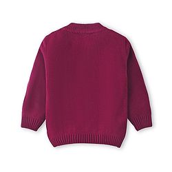 Babyhug Knitted Full Sleeves Pullover Sweater with Cable Knit Design -Red