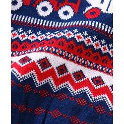 Babyhug Full Sleeves Sweater Vehicle Design - Navy Blue