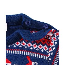 Babyhug Full Sleeves Sweater Vehicle Design - Navy Blue