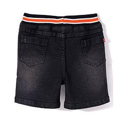 Babyhug Above Knee Length Denim Washed Bermuda  with Stretch Solid  Colour -Grey
