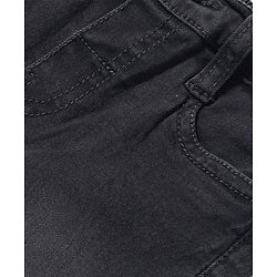 Babyhug Above Knee Length Denim Washed Bermuda with Stretch Solid Colour - Dark Blue