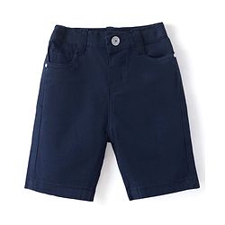 Babyhug Twill Woven Knee Length With Stretch Washed Jamaican - Navy Blue