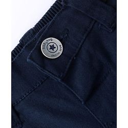 Babyhug Twill Woven Knee Length With Stretch Washed Jamaican - Navy Blue