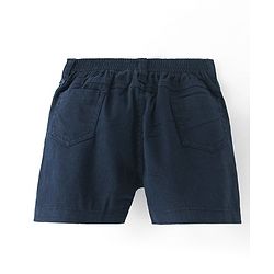 Babyhug Twill Woven Shorts With Stretch - Navy Blue