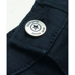 Babyhug Twill Woven Shorts With Stretch - Navy Blue