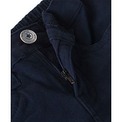 Babyhug Twill Woven Shorts With Stretch - Navy Blue