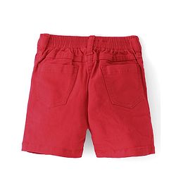 Babyhug Twill Woven Shorts With Stretch - Red